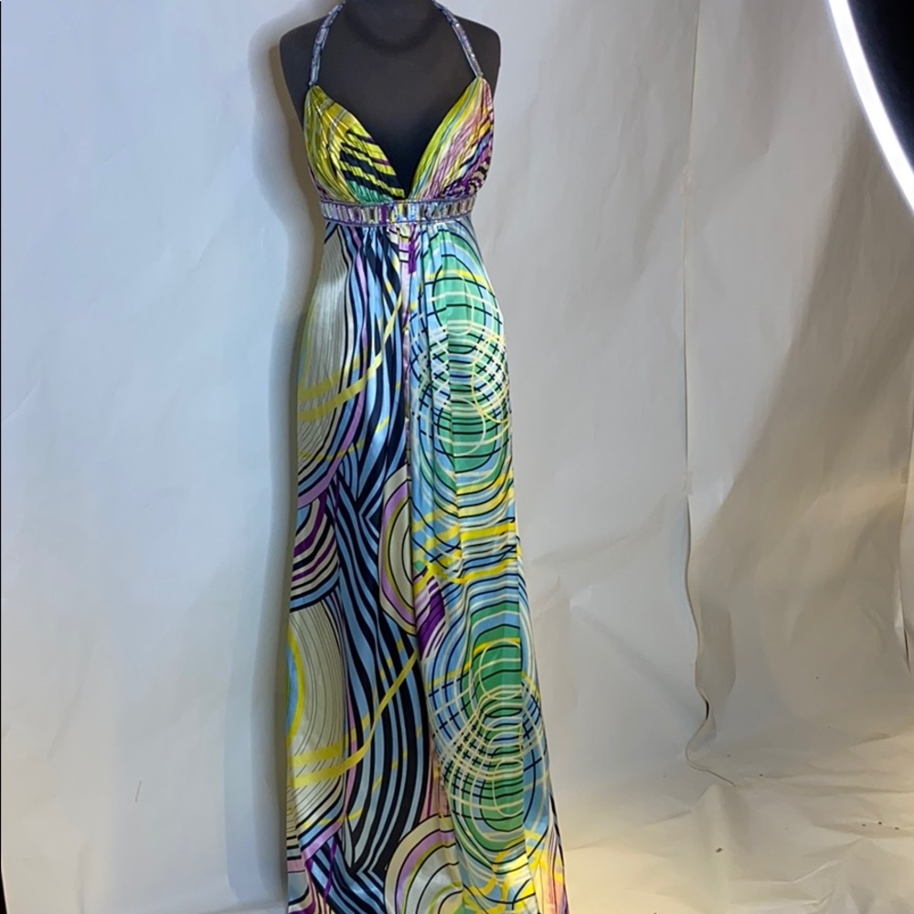 Multi Print Prom Gown - Picture 3 of 6